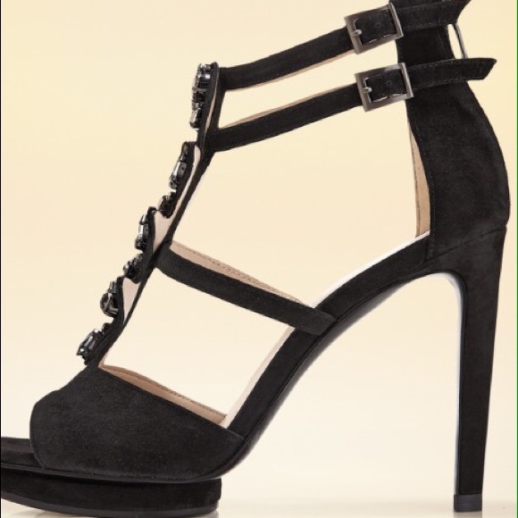 Sale 🎉Pelle Moda 💋Jeweled Black Sandal💋 - Picture 3 of 7