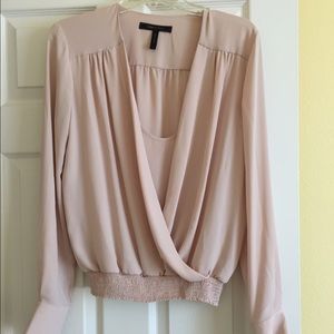 BCBGMAXAZRIA cream colored blouse