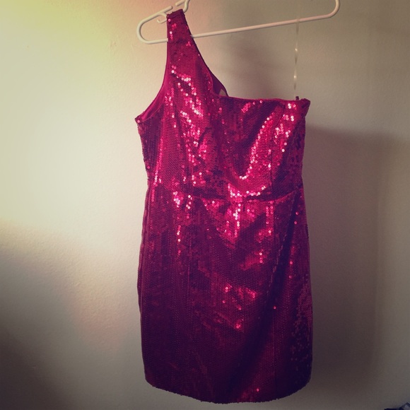 Sequins Hot Pink Dress