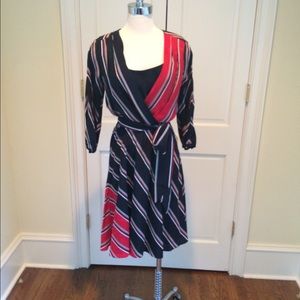 White House Black Market Silk Wrap Dress