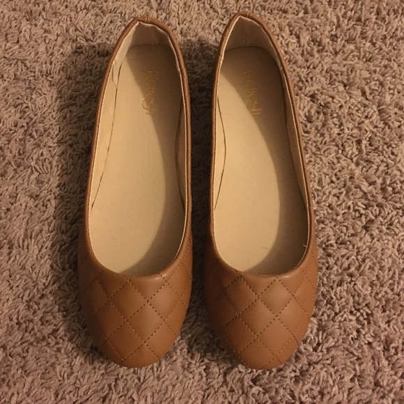 Quilted Brown Ballerina Flats