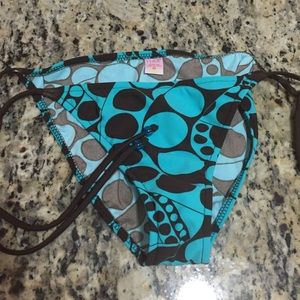 Brown and teal bikini bottom