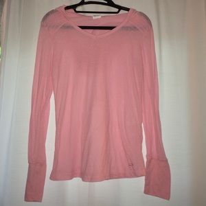 Pink athletic long sleeve top