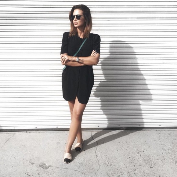 Black button down dress