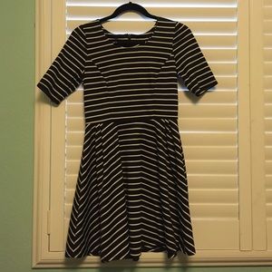 Black and white striped dress