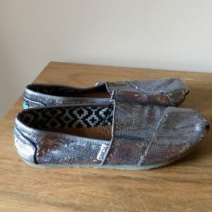 Silver sequin Toms