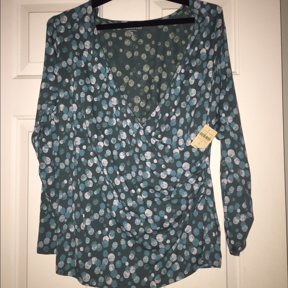 Crossover polka dot top