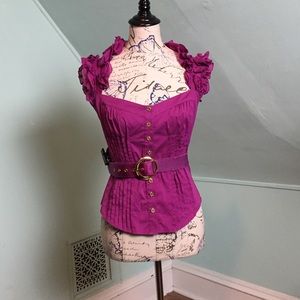 Tailored fuschia blouse
