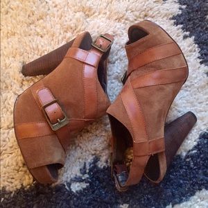 Miss Sixty tan/brown suede heels, size 37.5
