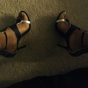Black and silver sandals