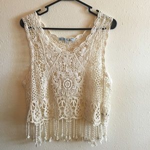 Cream Crochet Summer Top