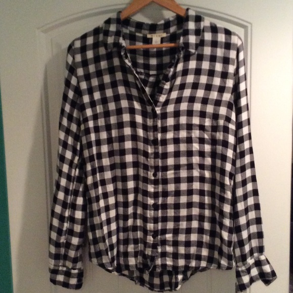 Black and white button up