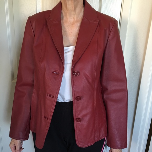 Red leather jacket