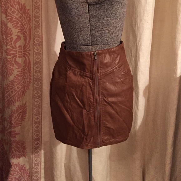 Imitation leather skirt