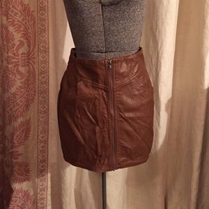 Imitation leather skirt