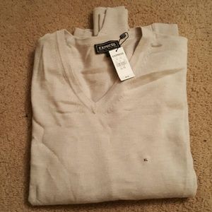 Mens Express cotton sweater , cream, size xl