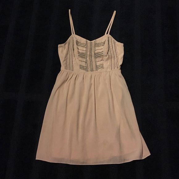 American Eagle pale pink beaded dress