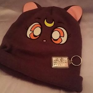Sailor moon Luna hat and key chain