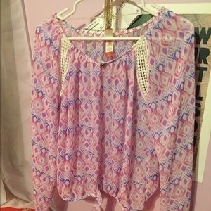 Front tie sheer blouse