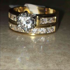 -ON HOLD- 2PC SIZE 12 CZ ENGAGEMENT RING SET