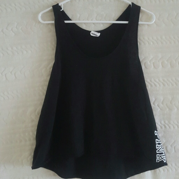 PINK Black Tank Top