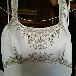 White Halter Top Wedding Dress