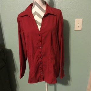 Cato button down top in Red, size 18/20w