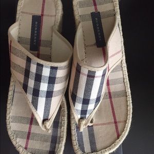 Burberry thong wedge espadrilles