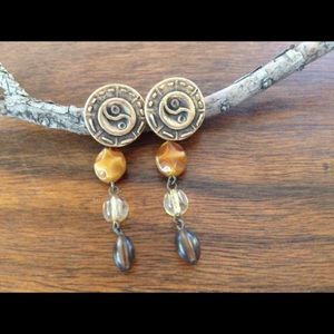 Brown boho earrings