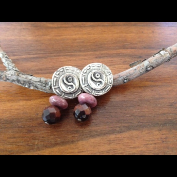 Brown and pink earrings