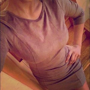 AKIRA Suede Mid Sleeve Dress