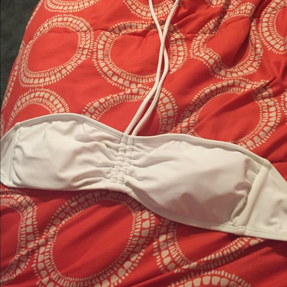 White neck tie bikini top