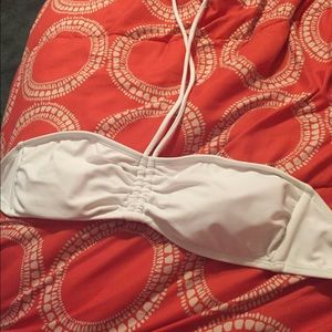 White neck tie bikini top