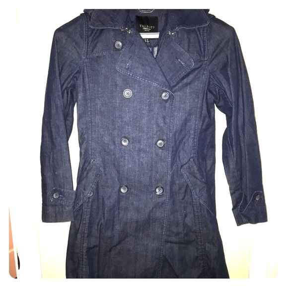 Talbots denim trench coat.