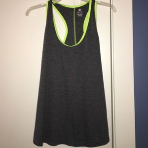 Grey and Neon Yellow Athletic Tank top