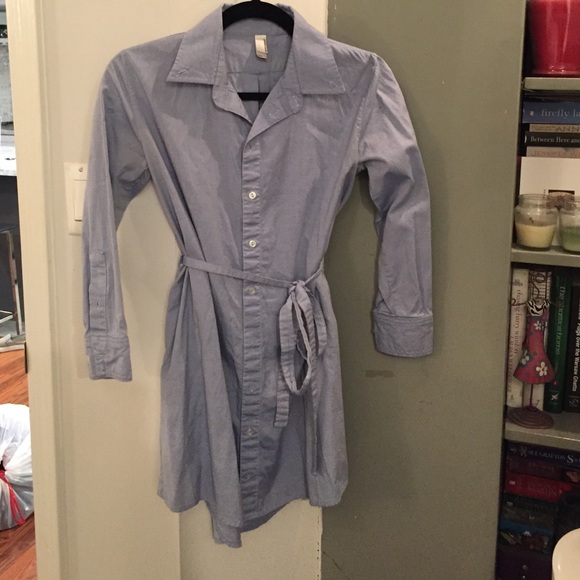 American apparel denim belted hi low dress