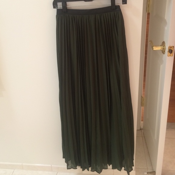 Long olive green skirt