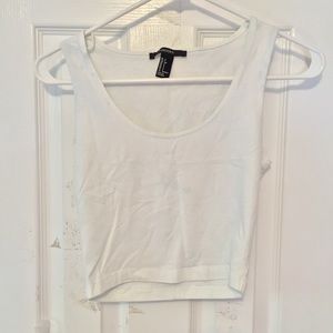 WHITE TANK CROP TOP