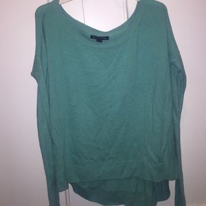 Blue long sleeve high low sweater