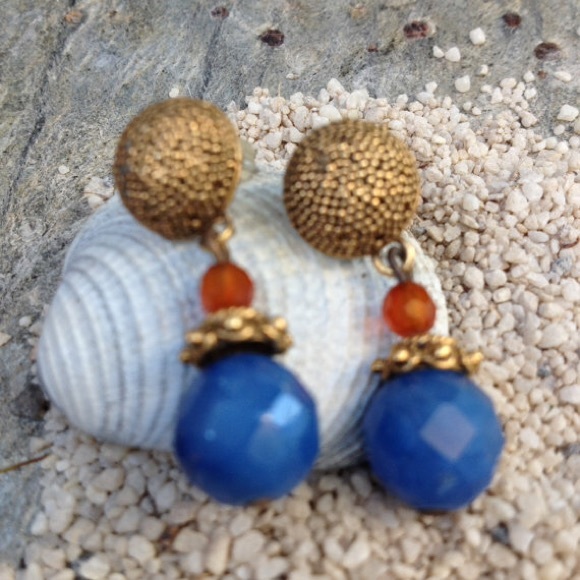 Blue boho earrings - Picture 2 of 4