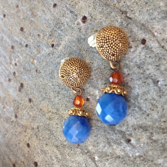 Blue boho earrings - Picture 3 of 4