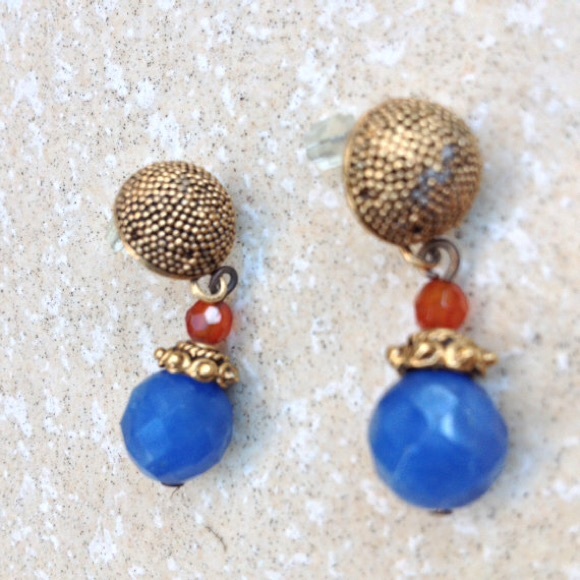 Blue boho earrings - Picture 4 of 4