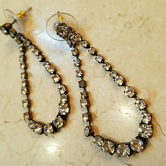 Anthropologie Teardrop Sparkley Stud Earrings