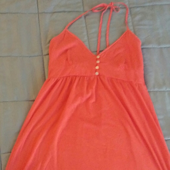 Coral Summer halter dress