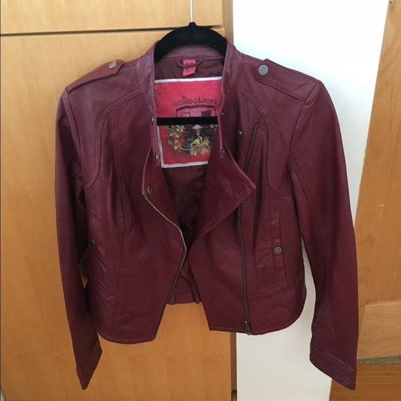Maroon leather jacket