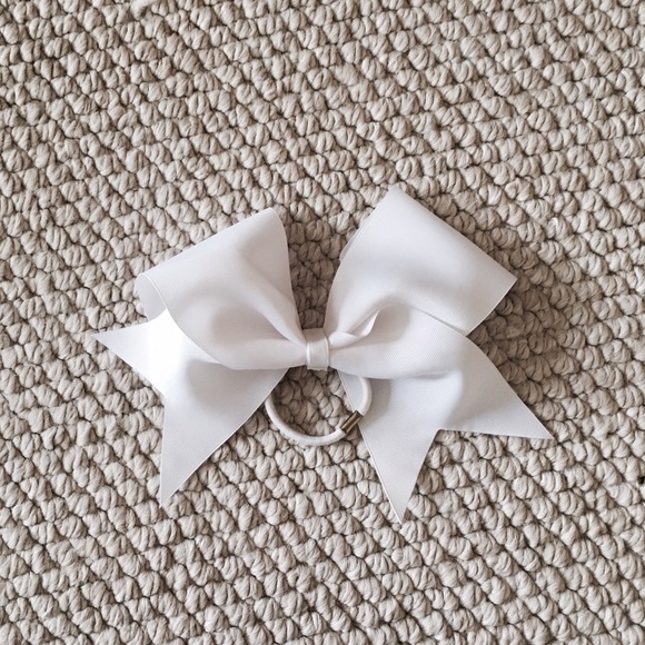 White Plain Cheer Bow