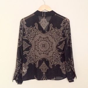 ⚡️FLASH SALE⚡️ Ecru Silk Sheer Blouse