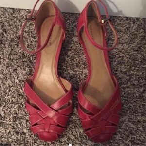 red sandal with heel