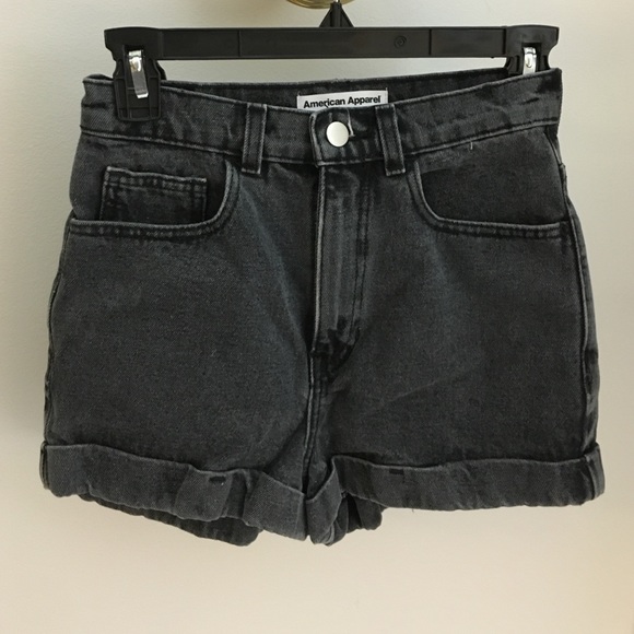 American Apparel High Waist Jean Cuff Short