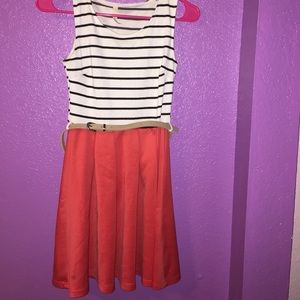Striped and orange tank top dress